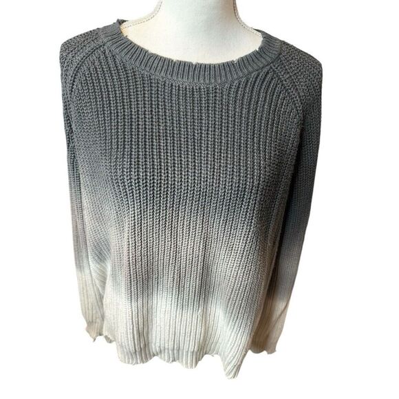 ZADIG & VOLTAIRE KARY COW Ombre Distressed Cotton Wool Pullover Sweater SZ M - Picture 4 of 6